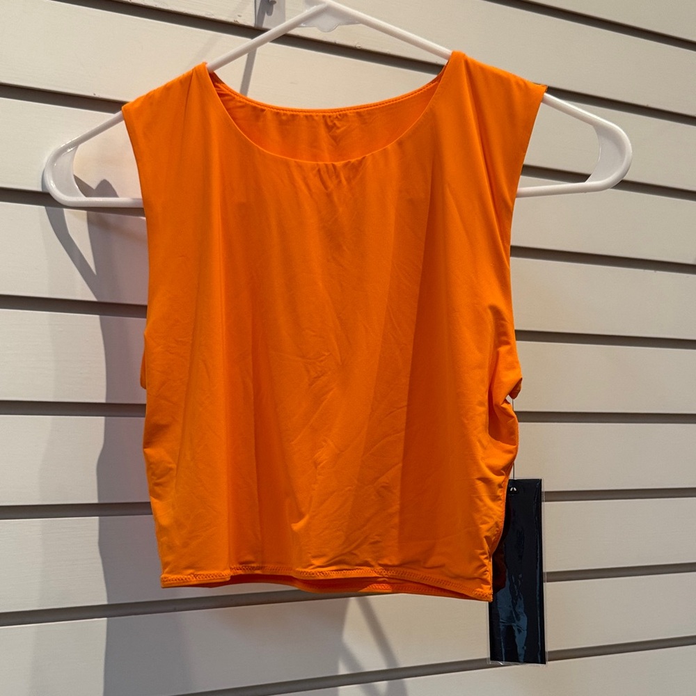 Mono B Vibrant Orange Crop Top